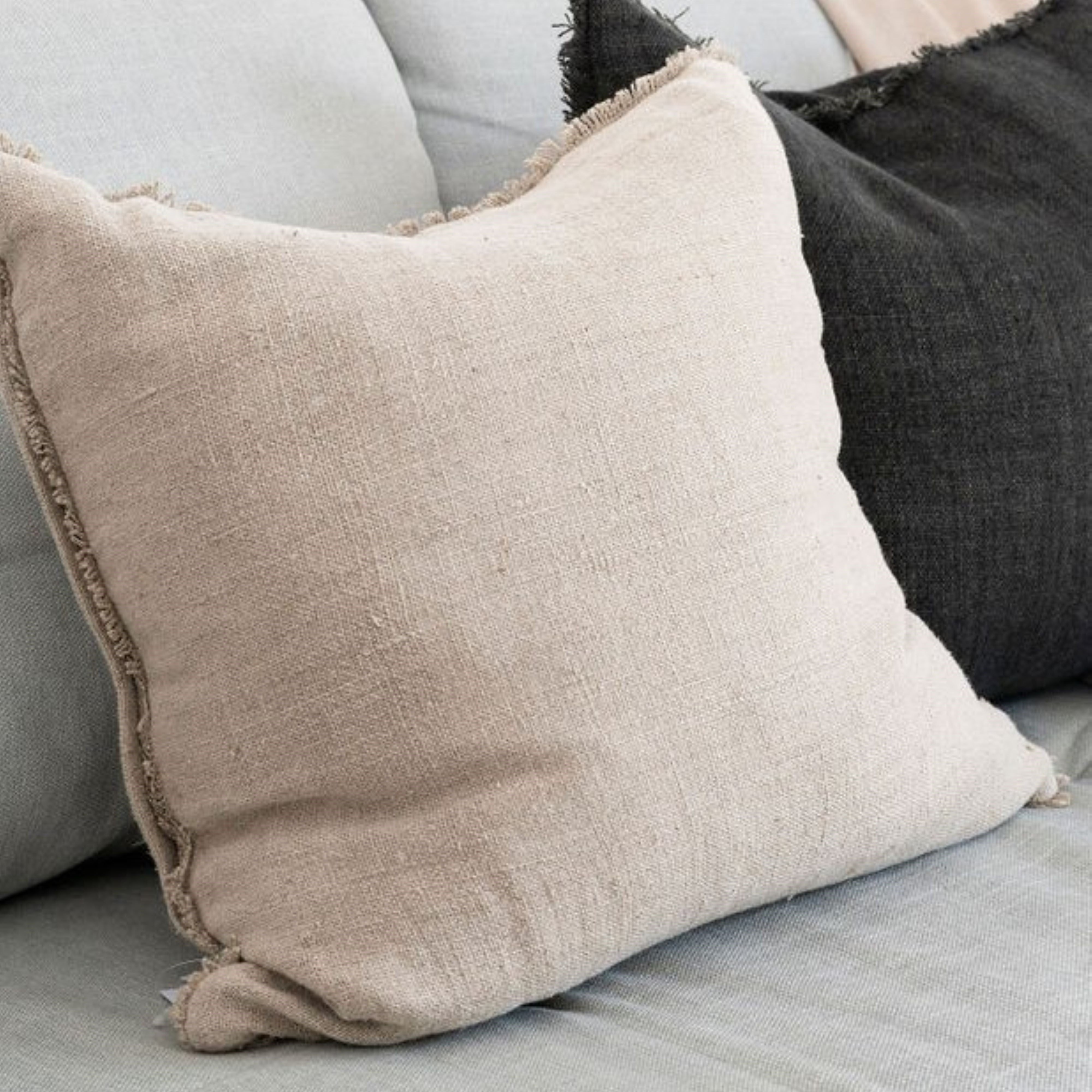 Burton Oatmeal Cushion | 100% Linen